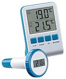 infactory Wasserthermometer: Digitales Teich- und Poolthermometer mit LCD-Funk-Empfänger, IPX8 (Wasser Thermometer Funk)