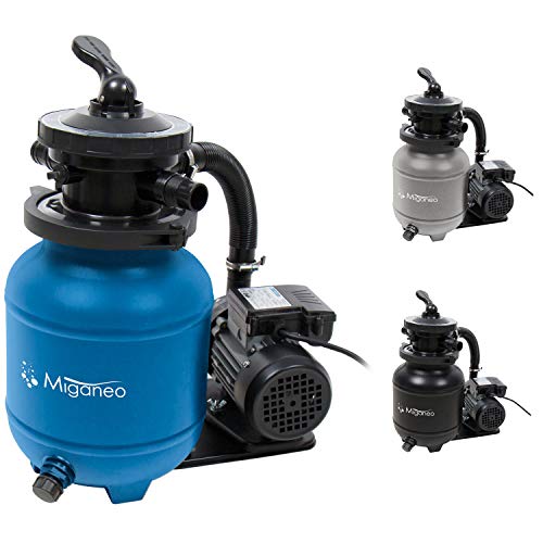 Miganeo 40385 Sandfilteranlage Dynamic 6500 Pumpleistung 4,5m³ blau, grau, schwarz, für Pool Schwimmbecken (Blau)