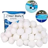 Aitsite Filterbälle 1300g 14.8 Liter Filter Balls (mit Wäschenetze) ersetzen 46 kg Filtersand für Pool Sandfilter, Schwimmbad, Filterpumpe