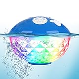 Uekars Tragbare Bluetooth Lautsprecher Farblicht, Schwimmend Dusche Lautsprecher Bluetooth4.2 Kabelloser Lautsprecher IPX7 Wasserdichtes, Eingebautem Mikrofon Kristallklare Stereo Musikbox