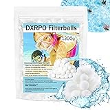 DXRPO Filterbälle Pool, 1300g Filterballs für Sandfilteranlagen, Filterballs Kann 46 kg Filtersand Ersetzen, für Sandfilteranlage Schwimmbad, Filterpumpe, Poolreinigung Zubehör. (Weiß)