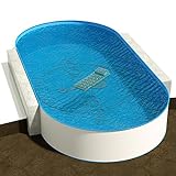 Ovalbecken 4,50 m (L) x 2,50 m (B), Tiefe 1,20 m | Folie 0,80 mm blau | ovales Stahlwandbecken | Pool Made in Germany